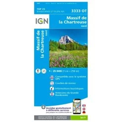 Mapa IGN 3333OT Massif De La Chartreuse Nord