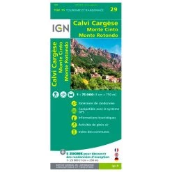 Mapa IGN Calvi Cargese Monte Cinto Monte Rotondo