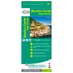 Mapa IGN Bastia Corte Cap Corse