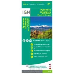 Mapa IGN Pyrénées Catalanes Font-Romeu Massif Du Canigou