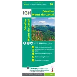 Mapa IGN TOP75016 Cezallier Monts Du Cantal