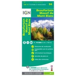 Mapa IGN Beaufortain Massif Du Mont Blanc