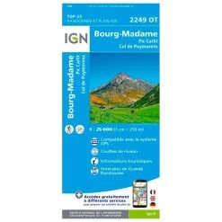 Mapa IGN 2249Ot Bourg-Madame/Col Puymorens