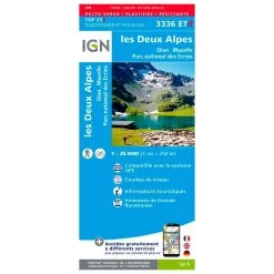 Mapa IGN 3336ETR Les Deux Alpes, Olan, Muzelle, Parc National Des Ecrins - Résistante